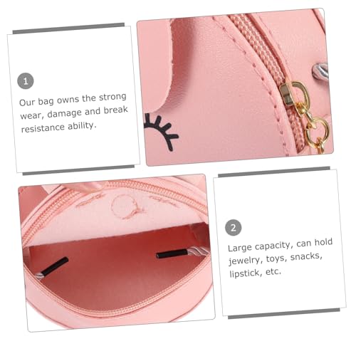 Healeved Umhängetasche Niedliche Cartoon Crossbody Bag für Mädchen Leichte Mini schultertasche mit Reißverschluss Robust und Modisch für Outdoor Shopping und Alltag Pinkes Hasenmotiv von Healeved
