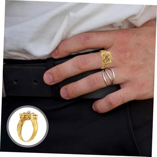 Healeved Versteckter Herrenring mit Filigranen Gravuren und Mikropavé Strasssteinen Flexibler Flip Top Locket Ring Vintage Stil Langlebig Eleganter Schmuck für Alltag und Besondere Anlässe von Healeved