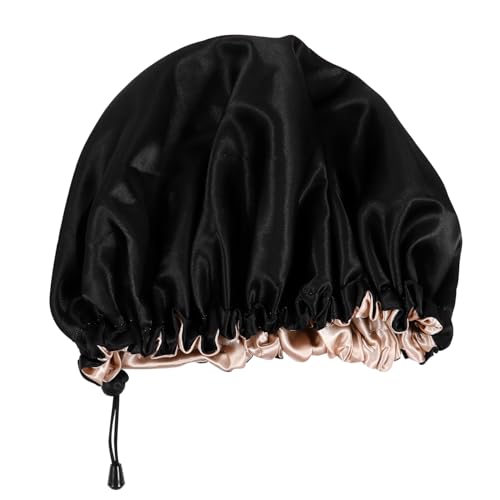 Healeved Doppellagige Schlafmütze Verstellbare Duschhaube Für Und Schutz Unisex Satin-haube Für Frauen Und Männer Für Makeup Und Haarbehandlungen von Healeved