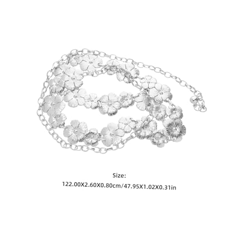 Healeved Verstellbare Metall Waist Chain mit Elegantem Blumen Design Langlebige Körperkette für Damen Passend zu Kleidern Jeans Hochzeiten und Sommerlichen Outfits von Healeved