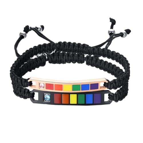 Healeved Verstellbare Nylon Handseil Armbänder für Regenbogen Geflochtene Freundschaftsarmbänder Leicht Langlebig Handgefertigt als für Partner Hochwertige Materialien für Täglichen von Healeved