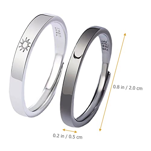 Healeved Sonne Und Mondring Paarringe Verstellbar Für Damen Und Herren Passende Ringe Schmuck Für Frauen Eheringe Für Paarring von Healeved