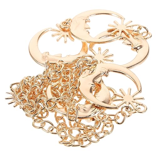 Healeved Verstellbarer Damen Taillengürtel aus Metall mit Mond und Sternen Goldfarbene Hüftkette Modisches Accessoire für Kleider und Jeans Langlebige Bauchkette mit Elegantem von Healeved