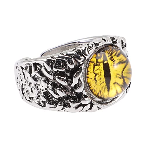 Healeved Verstellbarer Evil Eye Ring Damen Herren Schmuck Offener Ring Legierung Elegantes Accessoire für Alltag und Besondere Anlässe von Healeved