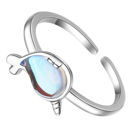 Healeved Verstellbarer Finger Ring Metall für Damen Einzigartiges Wal Design Eleganter Schmuck für Besondere Anlässe Perfektes für Familie Freunde von Healeved