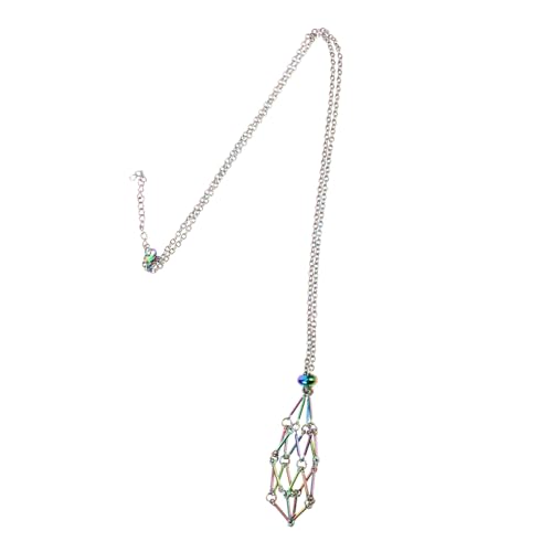 Healeved Verstellbarer Metall käfig Anhänger Kristallhalter Halskette für Damen Leichter Vintage Schmuckhalter für Natürliche Edelsteine zu Geburtstag und Besonderen Anlässen von Healeved