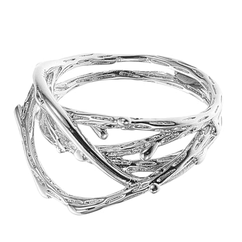 Healeved Verstellbarer Offener Finger Ring Silber Individueller Bamboo Design Ring für Damen und Herren Leicht und Komfortabel Vielseitig für von Healeved