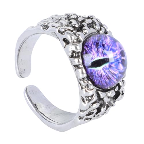 Healeved Verstellbarer Offener Unisex Ring mit Bösem Auge Vintage Modeschmuck aus Hochwertigem Eisen Stilvolles Accessoire für Halloween Karneval Cosplay und Partys von Healeved
