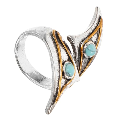 Healeved Verstellbarer Statement Ring Damen Offener Türkis Schmuckring Blau Eleganter Schmuck Für Partys Geschenkidee von Healeved
