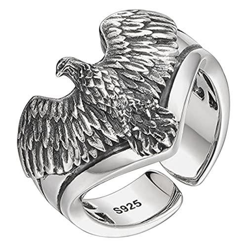 Healeved Verstellbarer Vintage Ring Damen Modeschmuck Finger Schmuck Retro Design für Mädchen und Frauen Eleganter Silberring mit Feiner Gravur Komfortabel und Auffällig für Alltag und von Healeved