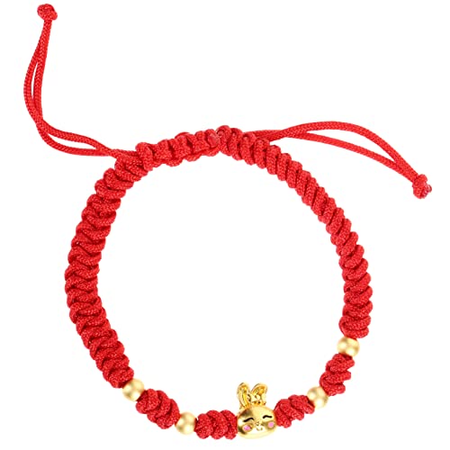 Healeved Verstellbares Damen Armband mit Handgeflochtenem Roten Faden und Hasenmotiv Glücksbringer Schmuck für Schutz und Mode Geeignet als für Geburtstag Valentinstag Weihnachten von Healeved