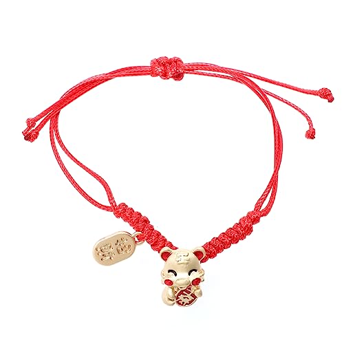Healeved Verstellbares Tiger Jahr Rotes Seil Armband Handgefertigtes Feng Shui Glücksarmband Schutz und Segen für Damen Herren Traditionelles Amulett zum Neujahr Geburtstag und von Healeved
