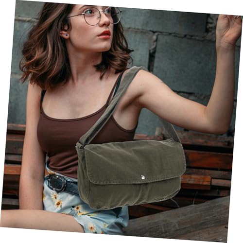 Healeved Vintage Canvas Schultertasche Damen Leichte Strapazierfähige Umhängetasche Vielseitig als Crossbody oder Einzelschultertasche Robust und Reißfest für Arbeit Schule Reisen Freizeit von Healeved