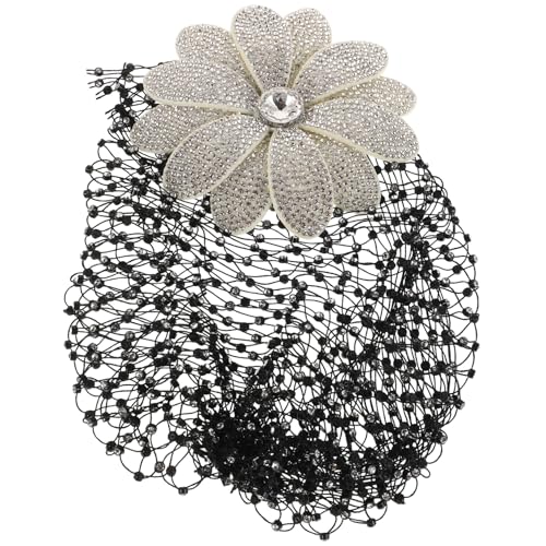 Healeved Vintage Floral Mesh Hut Damen Haarschmuck mit Funkelnden Strasssteinen Elegant Handgefertigtes Retro Blumenhaarband für Hochzeiten Partys Festliche Anlässe von Healeved