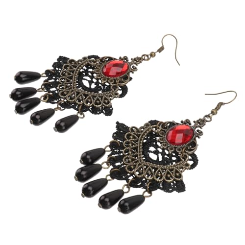 Healeved Vintage Gothik Ohrringe Damen Rote Dangle Ohrhänger Leicht Kombinierbar Für Party Alltag von Healeved