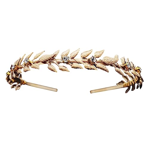 Healeved Vintage Haarschmuck Damen Goldene Tiara Hochzeit Braut Haarreif Elegant für Festliche Anlässe und Partys von Healeved