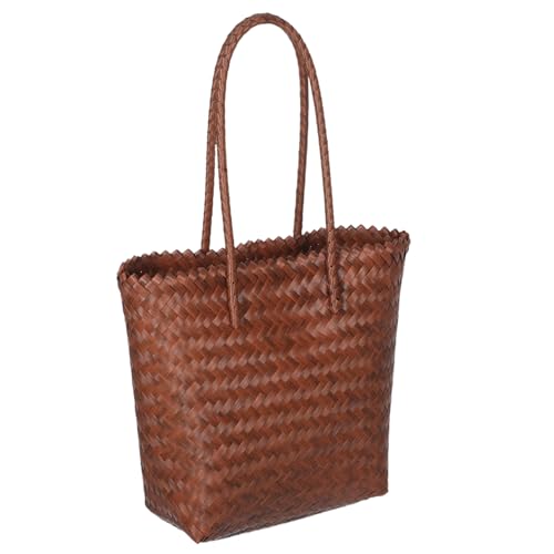 Healeved Rattan-imitat Umhängetasche Für Damen Gewebte Handtasche Aus Strohimitat Strandtasche Mit Langem Schultergurt Einkaufstasche Für Täglichen Gebrauch von Healeved
