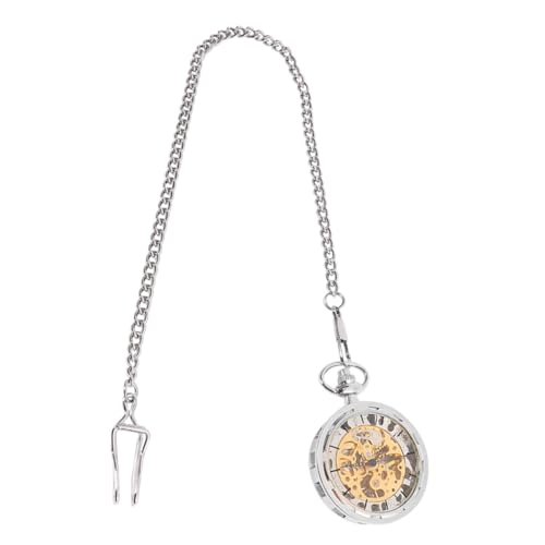 Healeved Silberne Taschenuhr Mechanische Ausgehöhlte Taschenuhr Aus Legierung Praktisch Und Leicht Zu Erkennen von Healeved