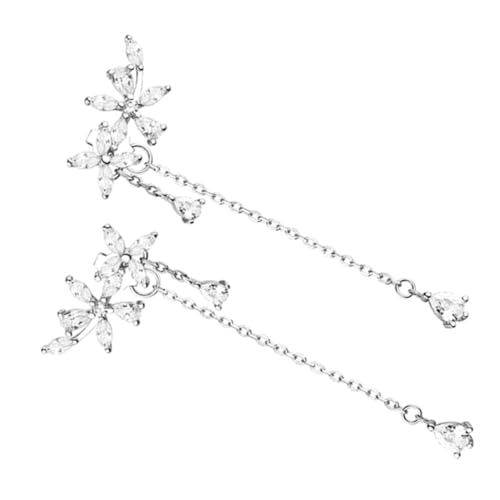 Healeved Vintage Ohrhänger mit Silberstift Glitzernde Strassquasten Lang Elegant und Hypoallergen Modische Statement ohrringe für Damen und Mädchen für Festliche Anlässe und Alltag von Healeved