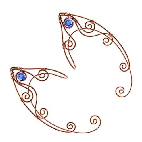 Healeved Vintage Ohrmanschette Ohrringe für Damen Handgefertigte Ear ohne Ohrloch Eleganter Ohrschmuck mit Geschwungenem Design für Halloween Hochzeit und Alltag von Healeved