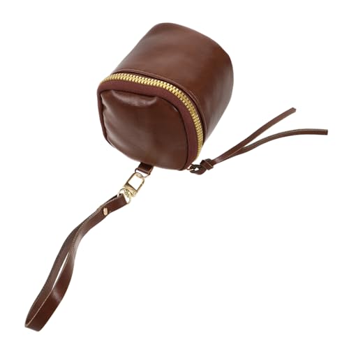 Healeved Vintage PU Lippenstift Organizer Tasche mit Reißverschluss Multifunktionale Kosmetik Münzgeldbörse Tragbare Schminktasche für Reisen Schlüssel Schmuckaufbewahrung Kratzfestes von Healeved