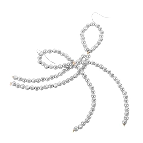 Healeved Schleifen Ohrringe Lange Silberne Vintage Ohrhänger Mit Haken Damen Statement Schmuck Für Hochzeiten Abschlussbälle Und Feiertage von Healeved