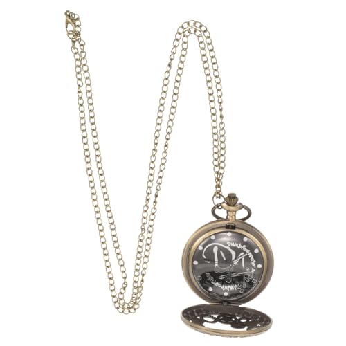 Healeved Vintage Taschenuhr Herren Damen Metall Quarzuhr mit Verstellbarer Kette Retro Hohl Zahn Element Design Stilvolle Uhr für Alltag und von Healeved