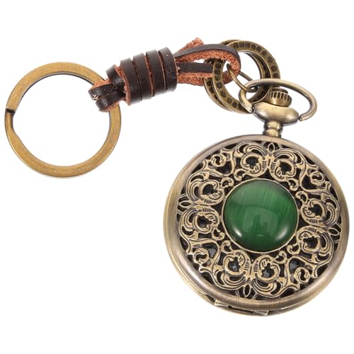 Healeved Vintage Taschenuhr Schlüsselanhänger Herren Retro Quartz Uhr Kompakt Leicht Tragbar Modisch Unisex Geschenkidee für Geburtstag Hochzeit Alltag von Healeved