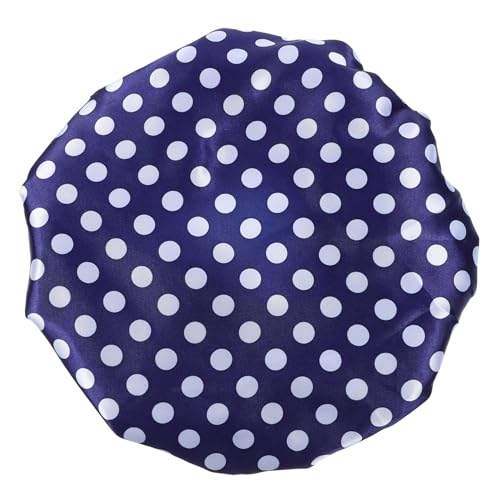 Healeved Doppellagige Duschhaube Für Damen Wasserdichtes Verstellbares Badekappen-design Mit Farbenfrohem Punktmuster Für Sauna Und Küche Schützt Vor Feuchtigkeit Und Rauch von Healeved