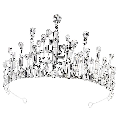 Healeved Wasserdichte Silberne Braut Tiara mit Kristallen Hochzeit Kopfstück für Frauen Festliches Haarschmuck für Geburtstag Verlobung und Bankett Zeitloses Design von Healeved