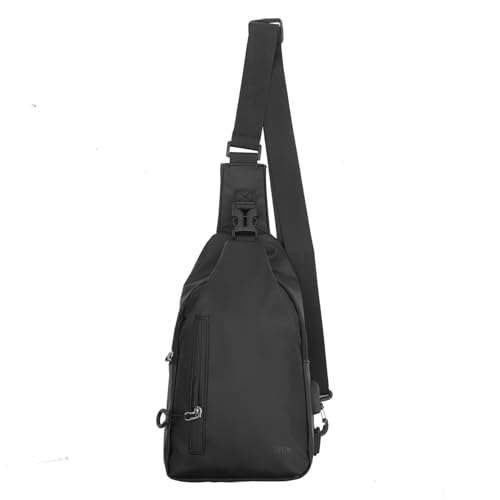 Healeved Wasserdichte Sling Chest Bag mit Verstellbarem Gurt Atmungsaktiver Kratzfester Outdoor Crossbody Schulterrucksack für Damen Herren zum Wandern Radfahren Camping und Reisen Schwarz von Healeved