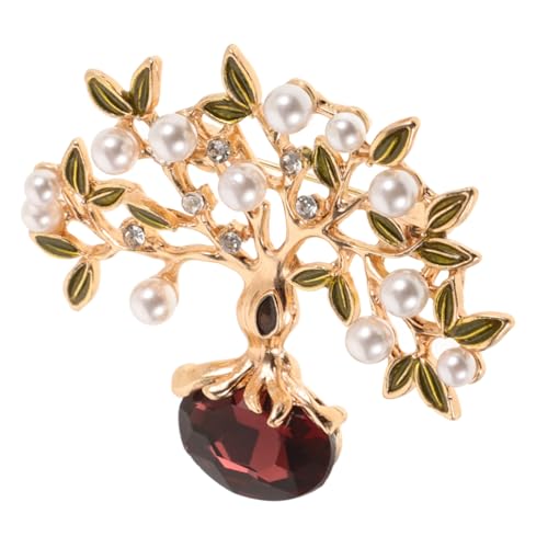 Healeved Wasserfall Schmuck Baum Brosche Perlen Vintage Anstecknadel Damen Mantel Schmuck Eleganter Retro Stil Kleidung Zubehör von Healeved
