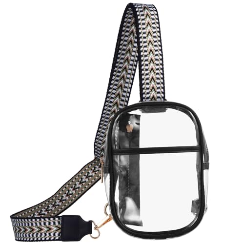 Healeved Wassersicherer Brustbeutel Umhängetasche Tragetaschen für Damen Schlingensack Bauchtasche Brusttasche für Männer Klarsichttaschen für Frauen Klarer Konzerttasche Klare Taschen TPU von Healeved