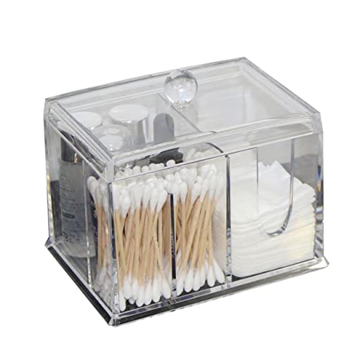 Healeved Kosmetik Baumwolle Aufbewahrungsbox Transparent Organizer Für Wattepads Behälter Für Kosmetikartikel Und Hygieneprodukte Platzsparend Für Bad Und Schminktisch von Healeved