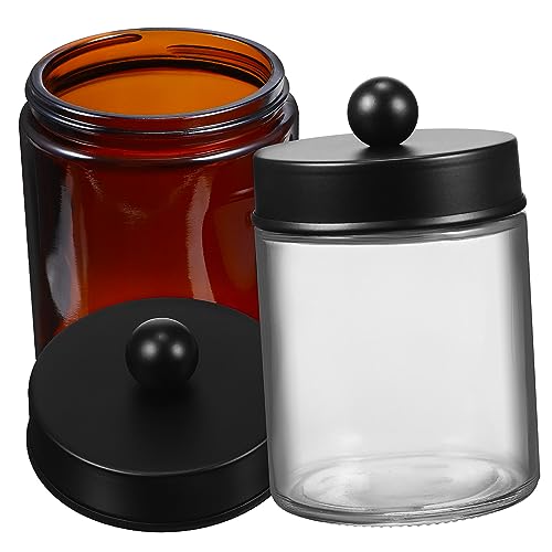 Healeved 2stücke Glasbehälter Für Wattepads Aufbewahrungsbox Für Wattestäbchen Badezimmer-organizer Mit Deckel Runde Form Hochwertige Verarbeitung Vielseitig Einsetzbar von Healeved
