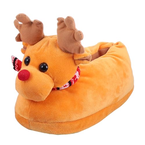 Healeved Weiche Weihnachts Hausschuhe mit Elchmotiv Warm Rutschfest Kuschelige Indoor Pantoffeln für Damen und Herren für Gemütliche Wintertage Zuhause von Healeved