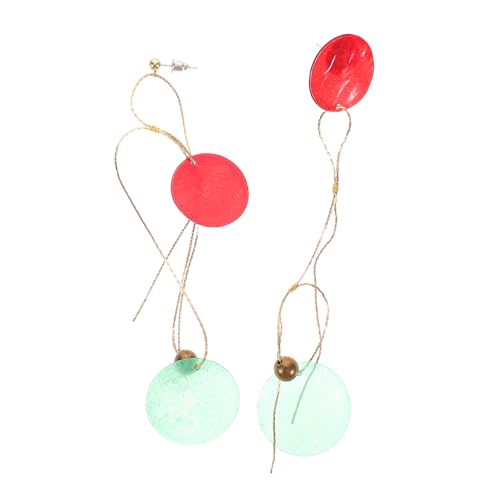Healeved Weihnachtliche Asymmetrische Ohrhänger Rot Grün Legierung Modisch Auffällig Festlich für Damen Holiday Schmuck von Healeved