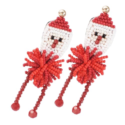 Healeved Weihnachtliche Perlenohrringe Santa Claus Tropfenohrringe Damen Mädchen Festliche Schmuckidee für Weihnachtsfeier und von Healeved
