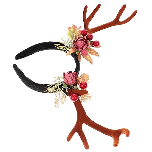 Healeved Weihnachts Haarreif Rentier Geweih Stirnband Leichtes nicht Verformbares Xmas Headwear für Erwachsene Haarschmuck von Healeved