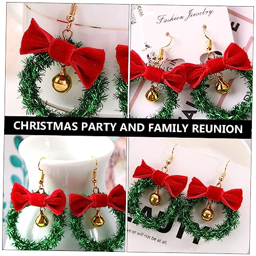 Healeved Weihnachts Ohrringe Glocken Blumenkranz Ohrschmuck Modisch Glänzend Festlich Damen Schmuck von Healeved