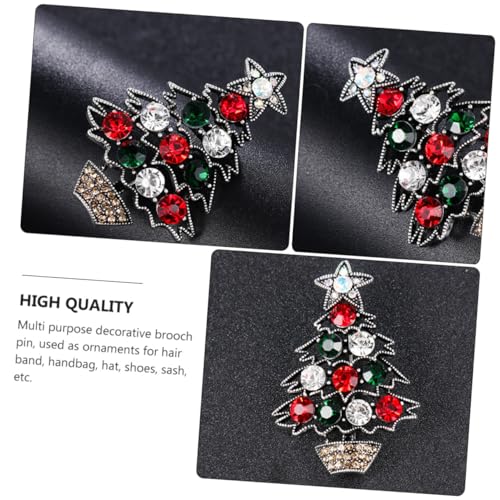 Healeved Weihnachtsbrosche Legiertem mit Funkelnden Strasssteinen Vintage Fünfzackiger Stern Anstecknadel Stilvolles Accessoire für Anzüge Festliche Kleidung und DIY Modeschmuck von Healeved