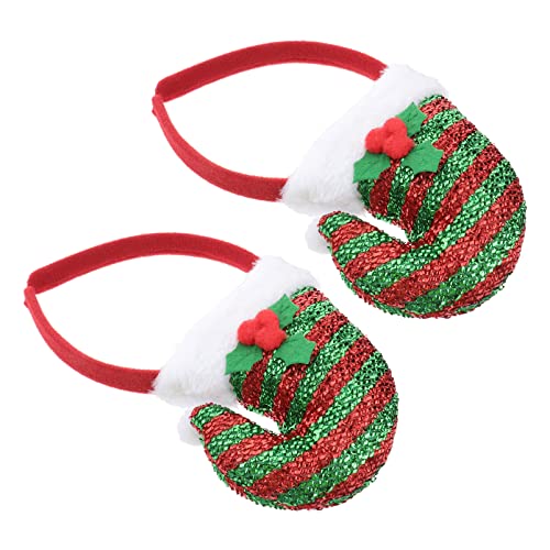 Healeved 2stücke Weihnachtsmütze Haarband Mit Glitzer Niedlicher Cartoon Kopfschmuck Für Accessoire Für Weihnachtsfeiern Und Cosplay Leicht Und Dekorativ von Healeved