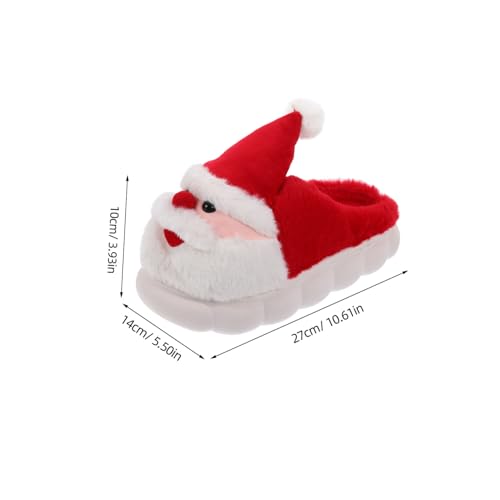 Healeved Winter Santa Hausschuhe Damen Fuzzy Slippers mit Rutschfester Dicker Sohle Warme Flauschige Indoor Pantoffeln Kuschelige Thermosocken Alternative für Kalte Wintertage und von Healeved