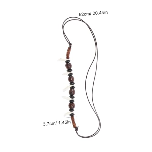 Healeved Wolf Halskette Herren Verstellbare Beaded Halskette mit Wolfszahn Anhänger Tribal Stil Weiß Schmuck für Strandparty für Männer und Freunde von Healeved