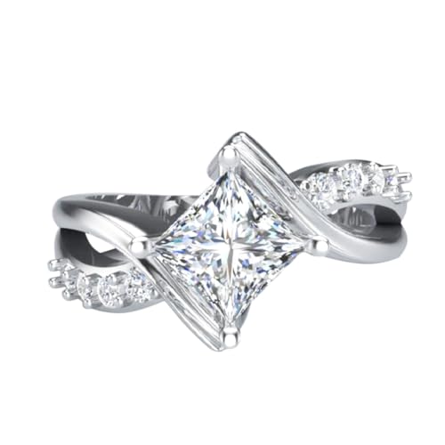 Healeved Zircon Unisex Ring Eleganter Finger Schmuck Weiß Komfortabel Modisch Vielseitig für Damen Herren von Healeved