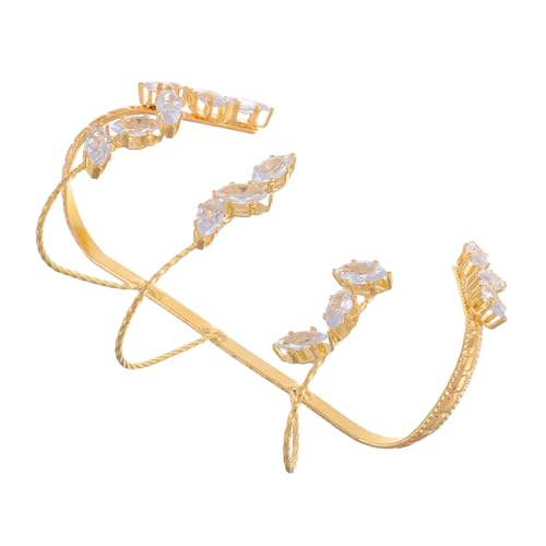 Healeved Zirkon Armband Schmuck Ring Armband Handkette Strass Fußkettchen Kristall Charm Armband Armbänder Für Frauen Verstellbare Schiebearmbänder Ring Kettenarmband Golden von Healeved