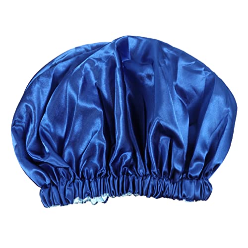 Healeved Zweilagige Nachtmütze Satin Duschhaube Für Damen Nachtschlafmütze Haarduschhaube Aufbewahrung Von Föhnbeuteln Elastischer Schlaf Breitseite Polyester Fräulein Kopfbedeckung von Healeved