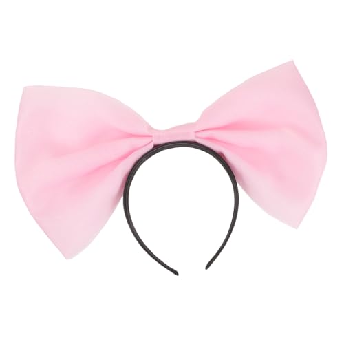 Healeved Bowknot Stirnband Mit Großer Schleife Rosa Stirnband Aus Satin Und Kopfbügel Für Damen Für Herbstaccessoires Und Mottopartys von Healeved
