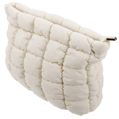 Healeved Reise-Make-up-Tasche Aus Daunenmaterial Gitterdesign Organizer Für Kulturbeutel Kosmetik-Aufbewahrungstasche Leicht Und Tragbar Für Frauen Reisen Und Alltag von Healeved