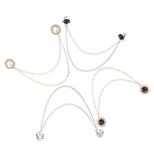 Healifty 4 Stücke Metall Kleid Cinch Clips mit Kette Strickjackenclips für Frauen Dekorative Kleiderkragen Clips Vintage Pullover Vielseitige von Healifty